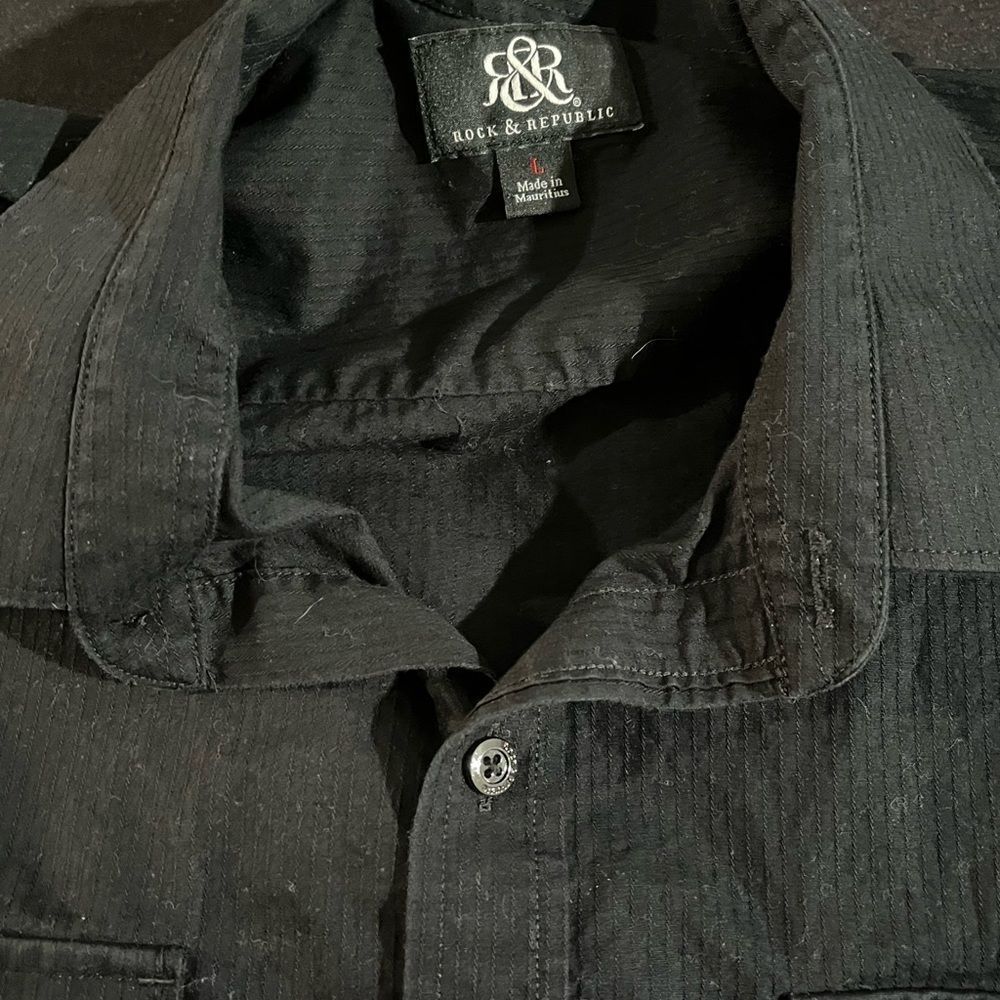Rock & Republic black men’s shirt size L EUC - Picture 5 of 6